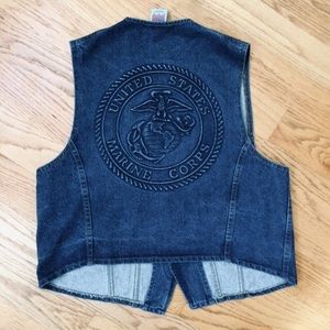 Tyca Marine Corps Embossed denim vest M